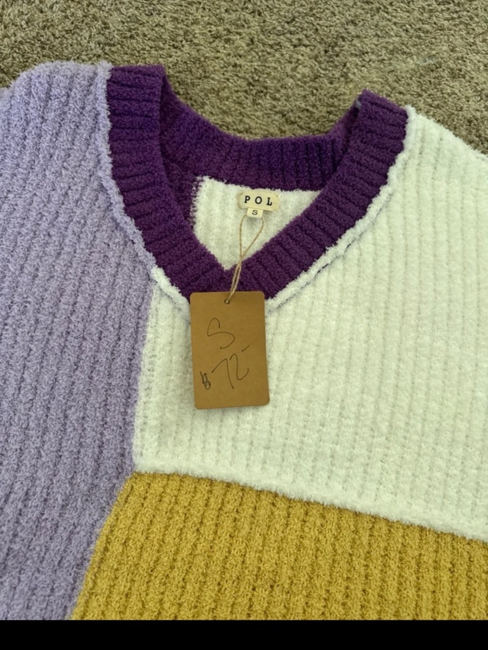 NWT POL Oversized color block sweater
 size Small fits up to a Large - Picture 9 of 12